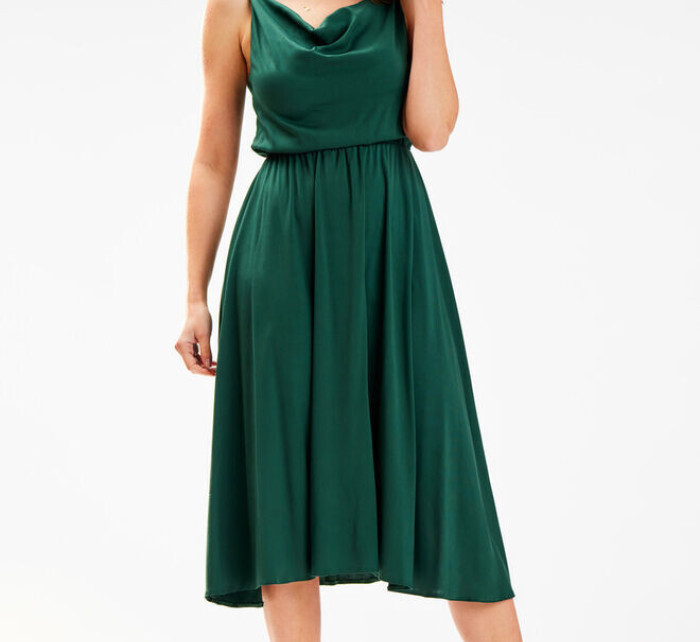 Dámske šaty A579 Tmavo zelená - Awama