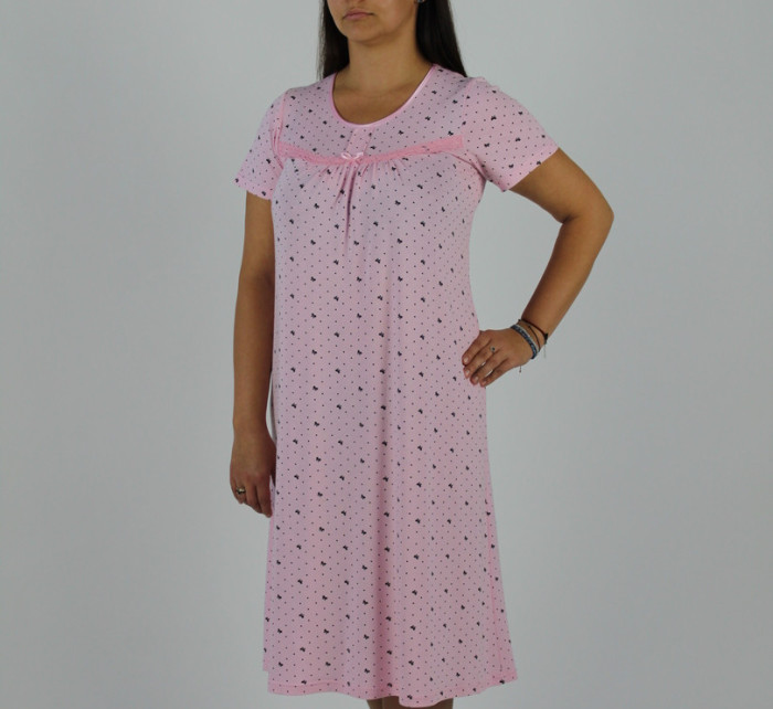 Dlouhá dámská noční košile s krátkými rukávy model 7934858 - De Lafense