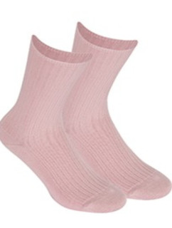 Netlačiace dámske rebrované ponožky W.997 růžová UNI