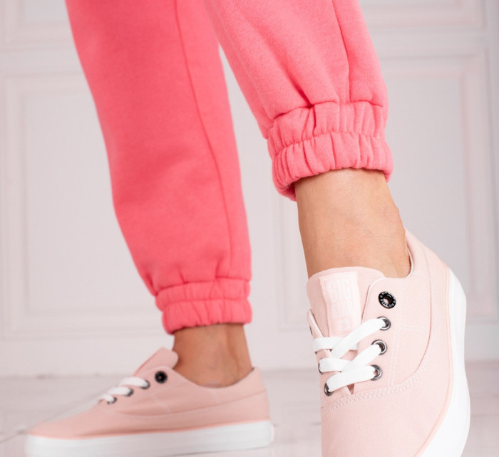 Krásné růžové dámské  tenisky bez podpatku