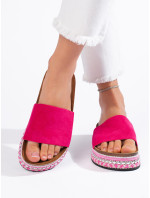 Pohodlné ružové dámske ponožky na podpätku bez päty