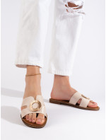 Originálne hnedé dámske sandále bez podpätku
