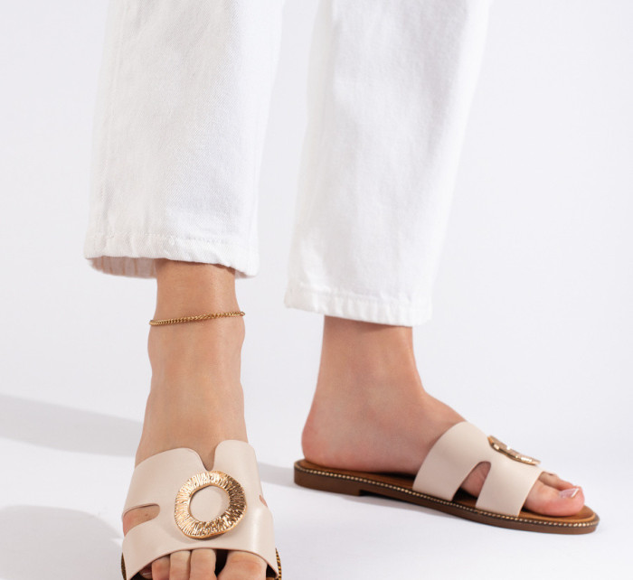 Originální hnědé dámské  sandály bez podpatku