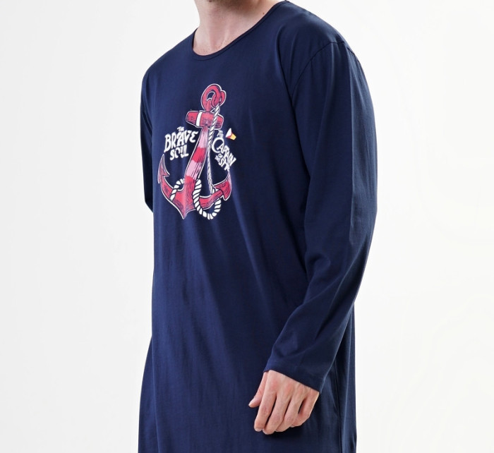 Pánska nočná košeľa s dlhým rukávom Kotva