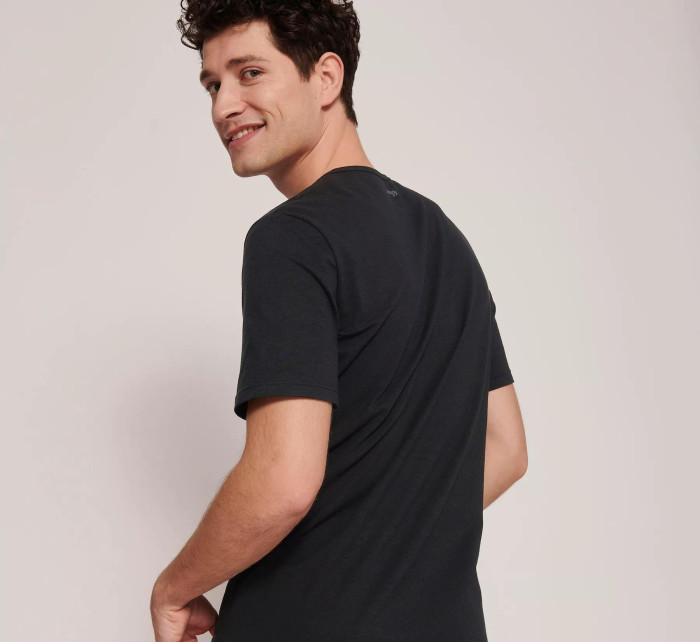 Pánske tričko GO Shirt V-Neck Regular Fit - BLACK - čierne 0004 - SLOGGI