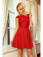 Červené dámské šaty s krajkou model 6049492 - numoco