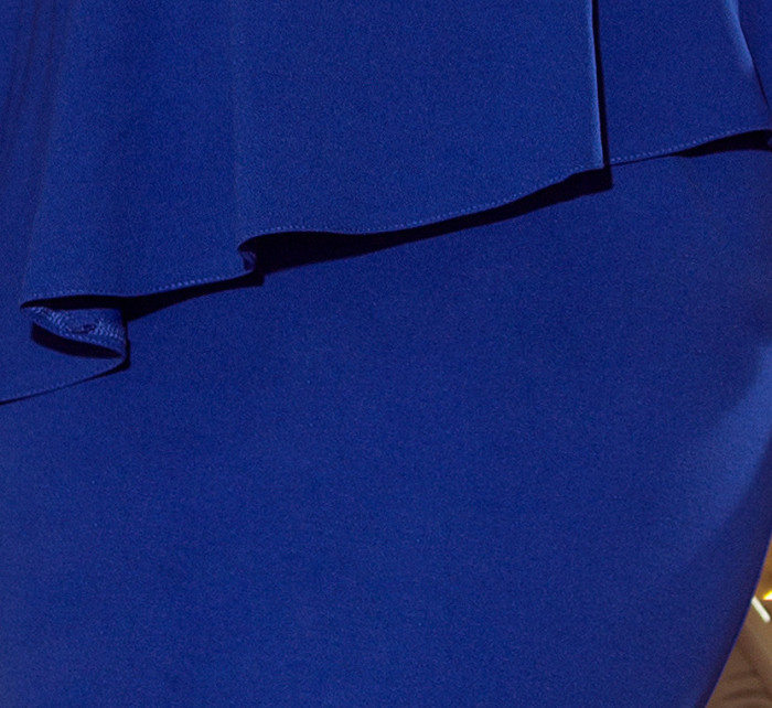 Elegantní dámské midi šaty v chrpové barvě s volánkem model 6356836 - numoco