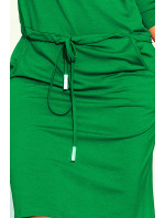 Dámske zelené športové šaty so zaväzovaním a kapsičkami model 6829563