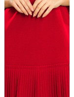 Červené pohodlné dámske plisované šaty model 7520041