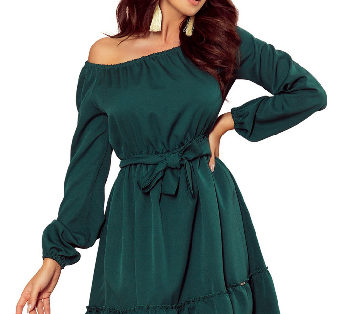 Zelené dámske šaty s volánikmi model 7789104