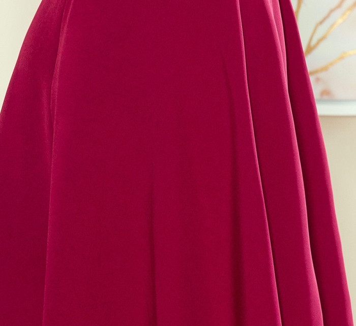 Dámské šaty v bordó barvě s volánkem model 7860429 - numoco