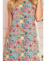 VICTORIA Dámské trapézové šaty s barevným vzorem model 8367377 - numoco