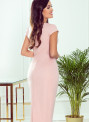 TAMARA - Elegantní dámské midi šaty v pudrově růžové barvě s páskem model 8828948