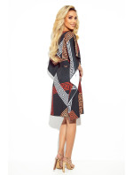 SOFIA Dámské šaty s vzorem a se zavazováním v pase model 17422421 - numoco