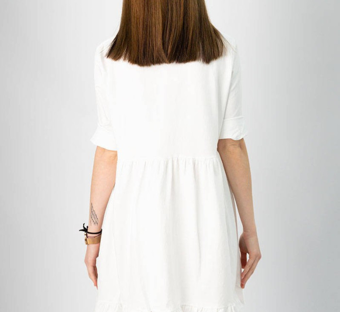 Biele bavlnené dámske oversize šaty (305ART)