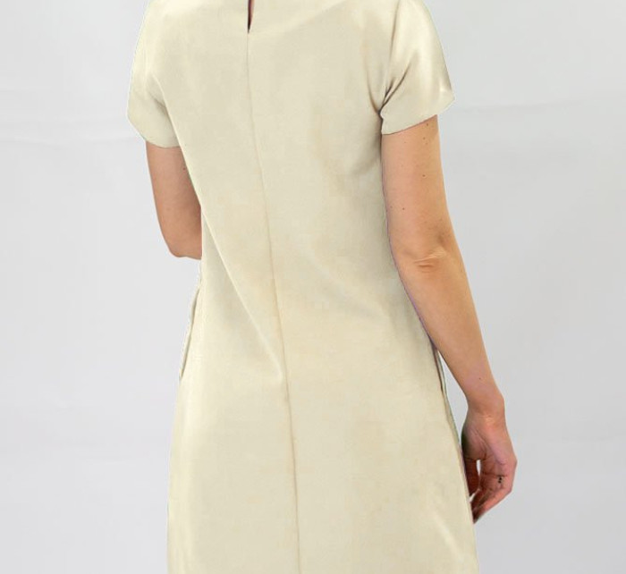 Béžové trapézové šaty model 16141110 - INPRESS