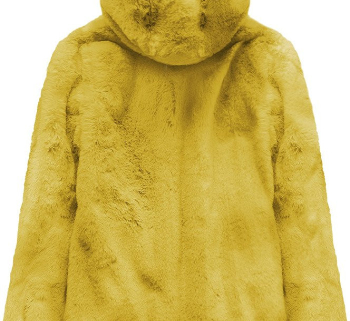 Žlutá plyšová bunda s kapucí model 7835925 - Libland
