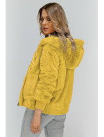 Žltá plyšová bunda s kapucňou (2019)