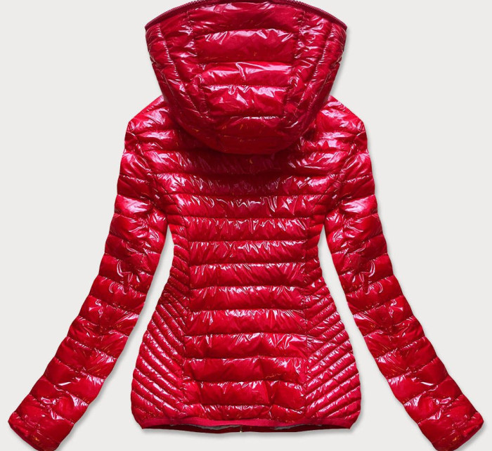 Červená prošívaná dámská bunda s kapucí model 16146925 - S'WEST