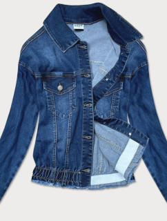 Tmavo modrá dámska džínsová netopierie bunda (5668-K)