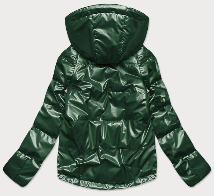 Zelená dámská lesklá bunda oversize model 16149496 - 6&8 Fashion