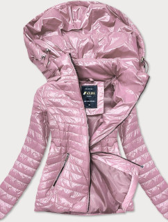 Dámska prešívaná bunda vo špinavo ružovej farbe (6384)