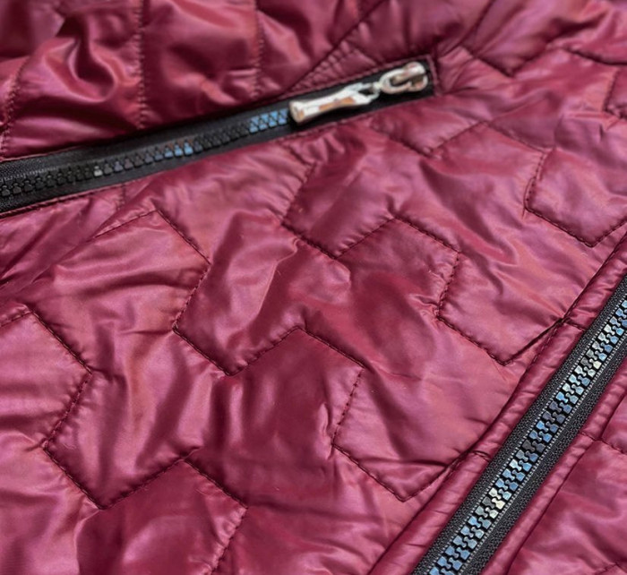 Dámská prošívaná bunda v bordó barvě model 16151104 - S'WEST
