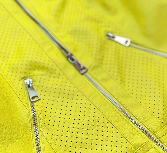 Žlutá bunda ramoneska z eko kůže model 15815163 - Z-DESIGN