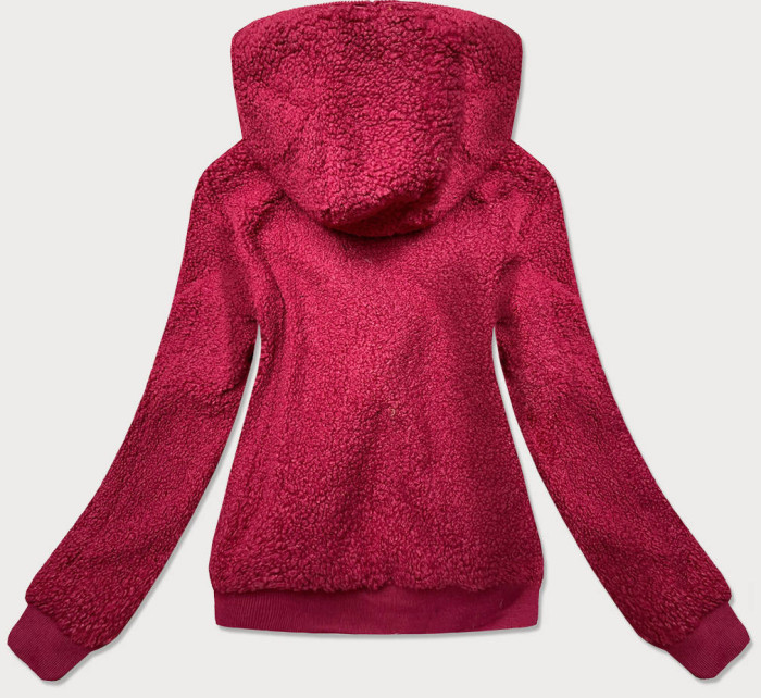 Obojstranná červená dámska bunda "jahňa" (H-989-25)