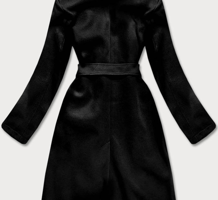 Černý dámský kabát s kožíškem model 15822773 - Ann Gissy
