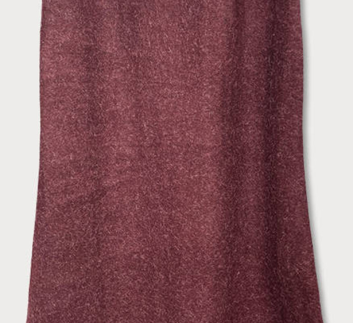 Dlouhá vesta ve vínové bordó barvě s kožešinou model 15841134 - Mar&Go