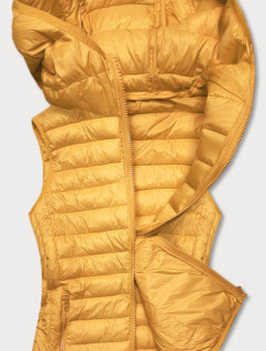 Žlutá prošívaná dámská vesta s kapucí model 16279905 - J.STYLE