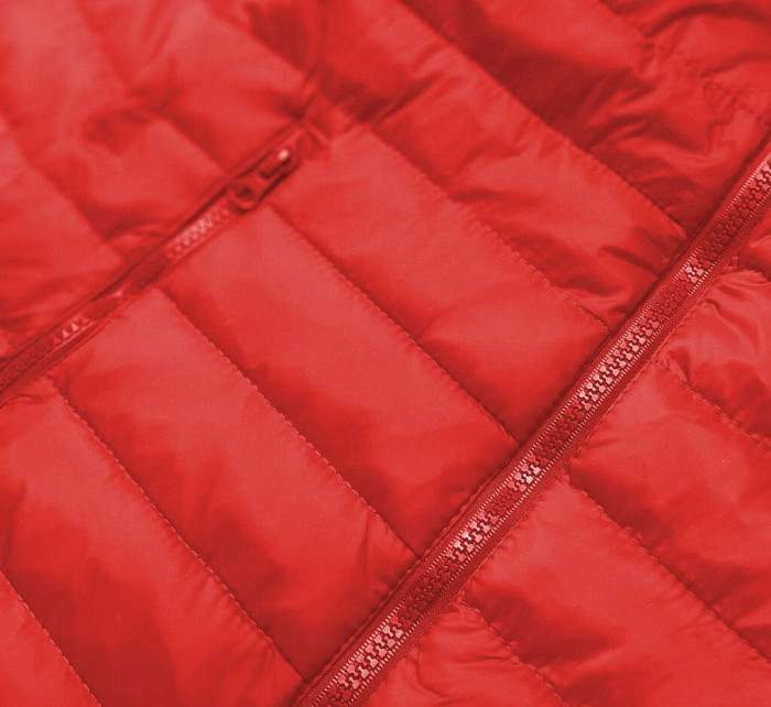 Lehká červená dámská prošívaná bunda (20311-270)