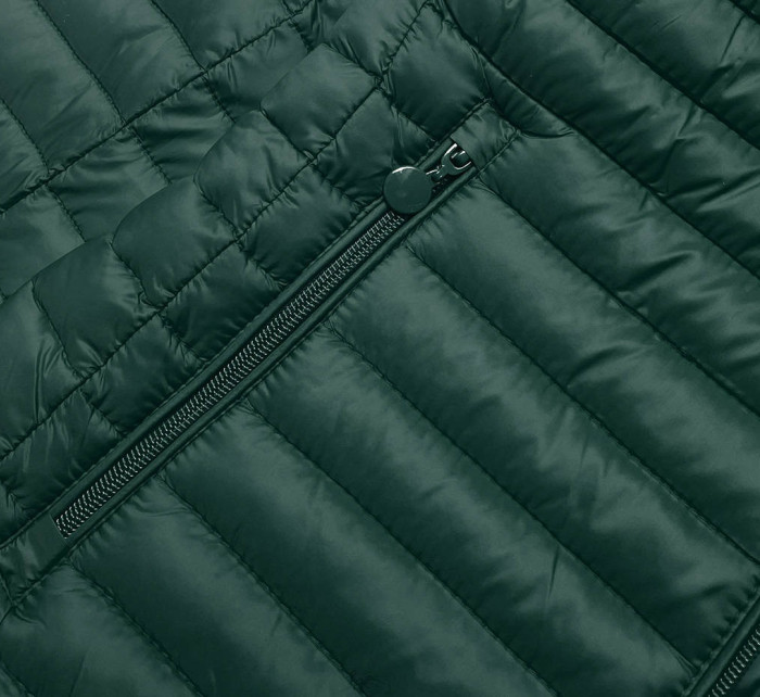 Zelená prošívaná bunda s kapucí (7218BIG)