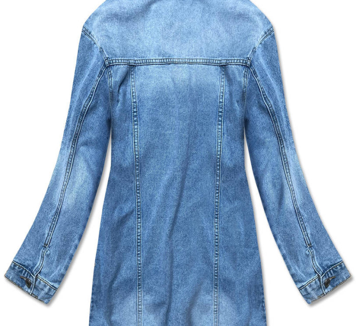 Světle modrá dlouhá džínová bunda model 16996503 - P.O.P. SEVEN