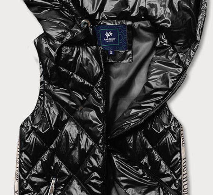 Lesklá černá dámská vesta model 17044000 - Ann Gissy