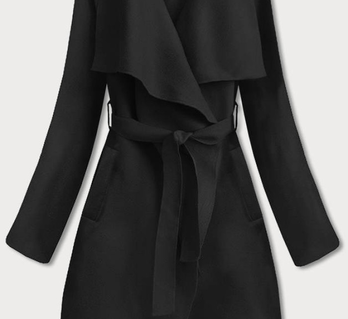 Černý dámský kabát model 17064052 - MADE IN ITALY