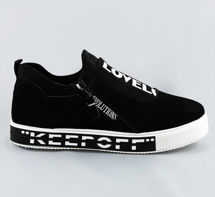Čierne dámske topánky so zipsom (K773-1)