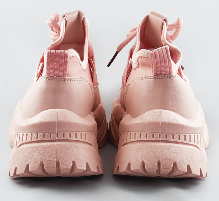 Ružové šnurovacie sneakersy na platforme (RA5)
