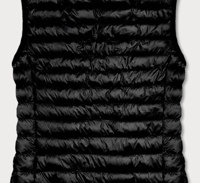 Krátká černá dámská prošívaná vesta (5M702-392)