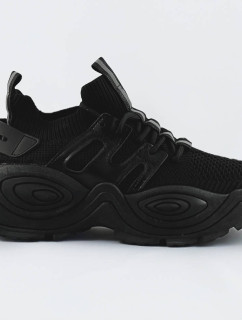 Černé dámské textilní tenisky sneakers (RA16)