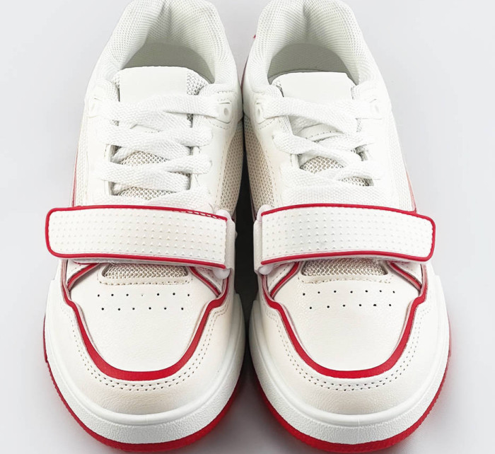 Bielo-červené dámske dvojfarebné tenisky "adidasky" (AD-585)