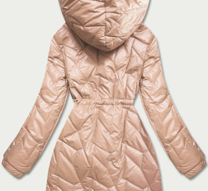 Béžová dámská bunda s ozdobným prošíváním model 17556096 - S'WEST