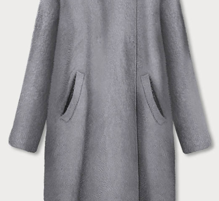 Dlhý sivý prehoz cez oblečenie s kapucňou (B6010-9)