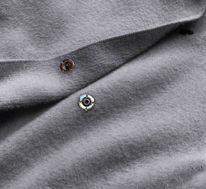 Dlouhý šedý přehoz přes oblečení s kapucí model 17556138 - S'WEST