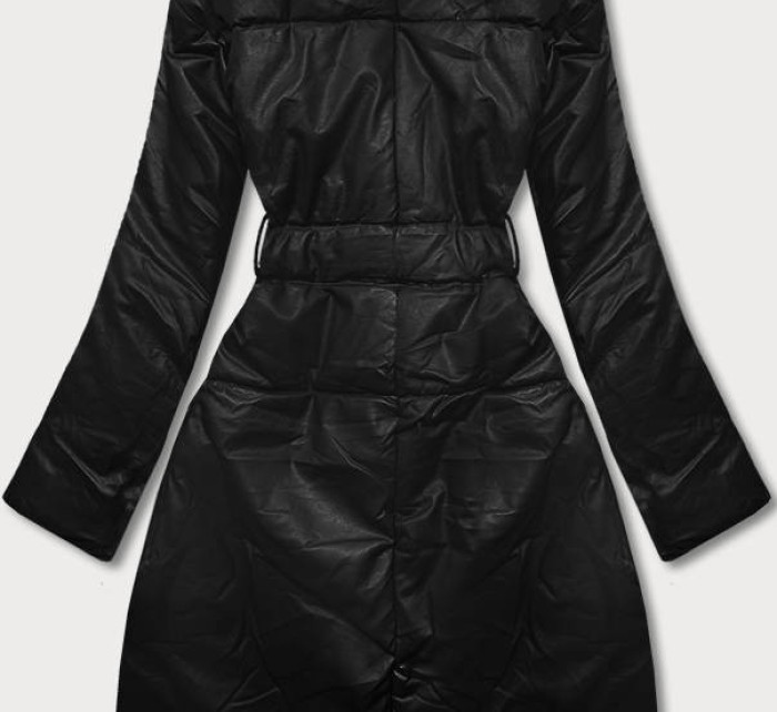 Černá oversize bunda z ekologické kůže model 17695037 - Ann Gissy