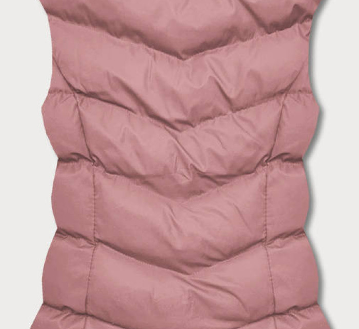 Růžová péřová dámská vesta model 17752113 - J.STYLE