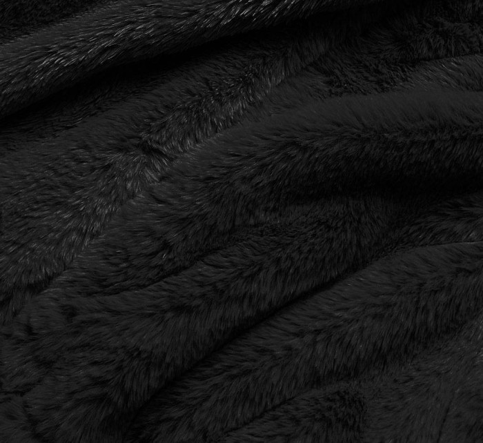Krátká černá dámská kožešinová bunda (R8050-1)