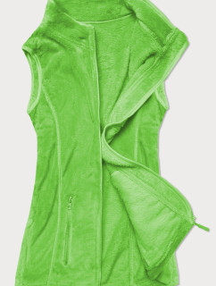 Dámska plyšová vesta v neónovo zelenej farbe (HH003-44)