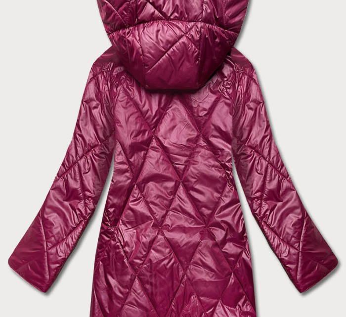 Dámská bunda ve vínové bordó barvě s ozdobnou kapucí model 18013436 - S'WEST